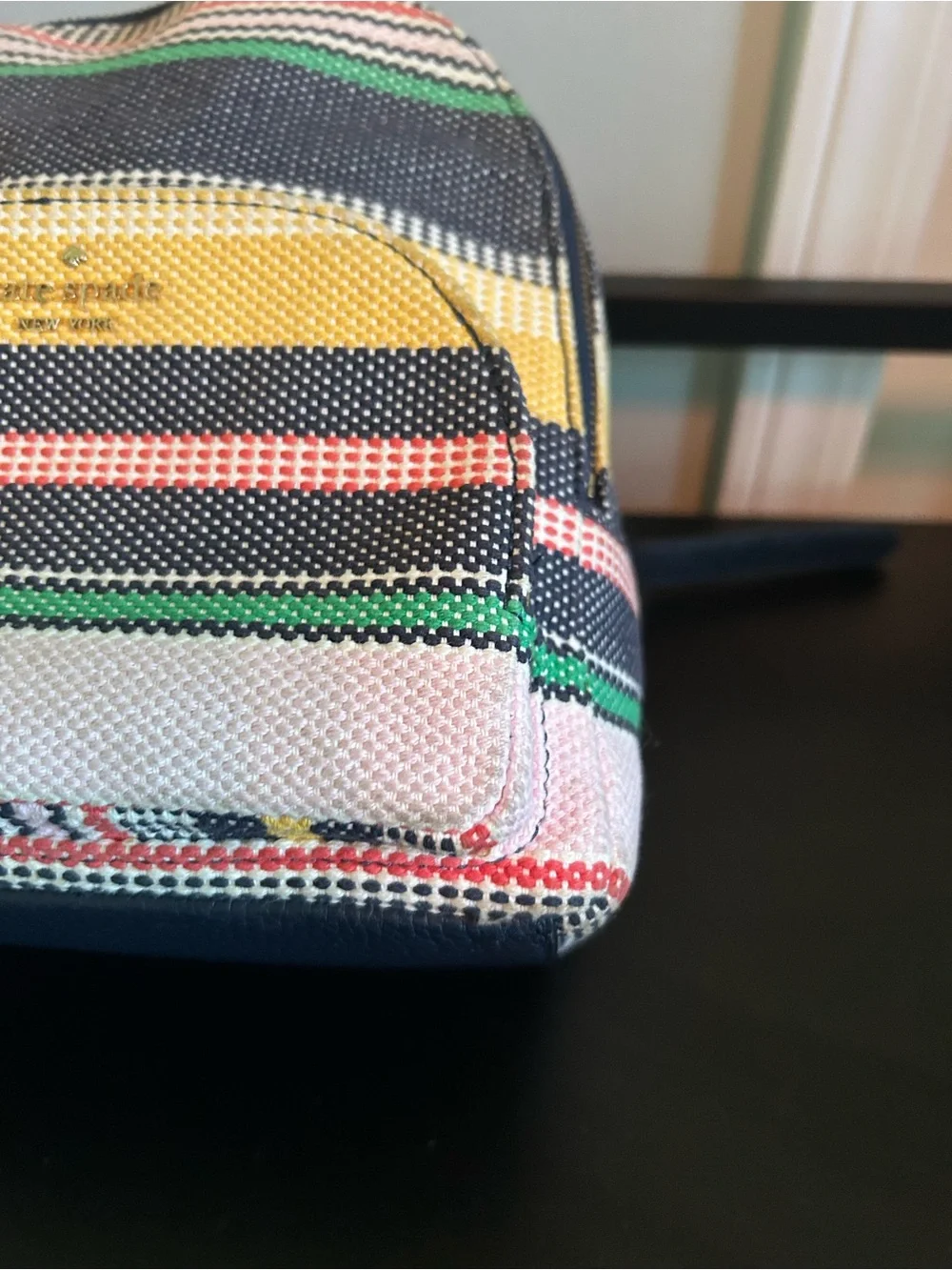 kate spade Striped Mini Backpack in Yellow, Pink, Green, Navy